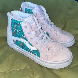 Vans ocean print high tops with zip back